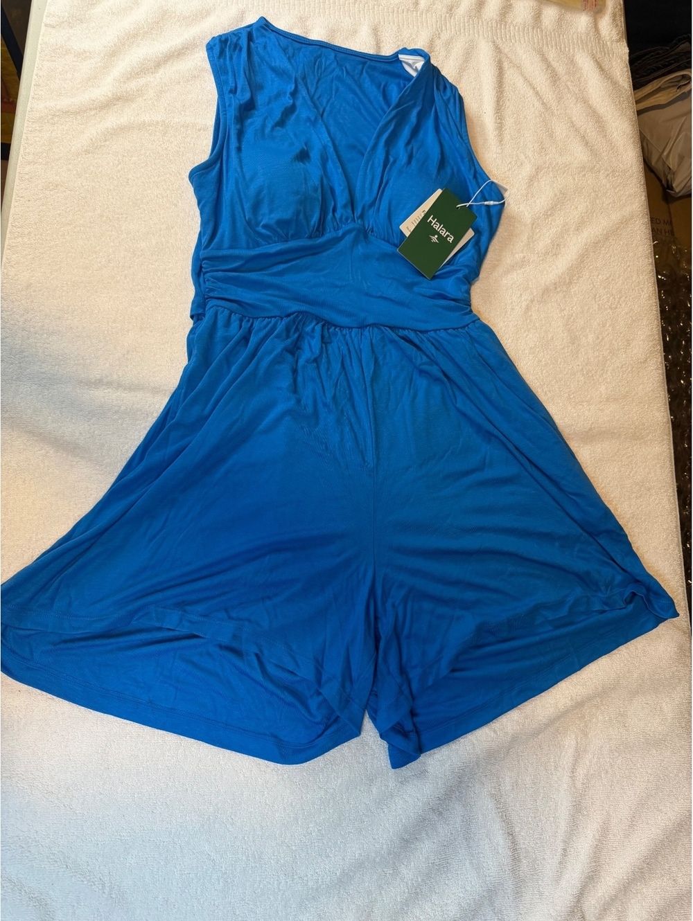 Halara Women's Blue Sleeveless Romper with Elastic Waist Size S - #1278